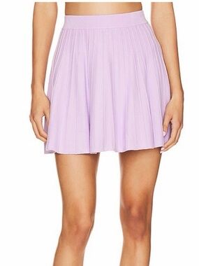 MAJORELLE Betiana Pleated Knit Skirt in Dark Lilac